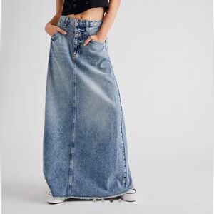 We The Free Blue Maxi Skirt